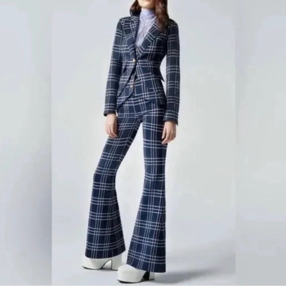 Plaid Flare Pants for Women - Picture 3 of 7